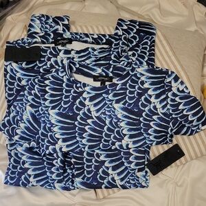 Ed Hardy Blue And White Two-Piece Swimming Suit